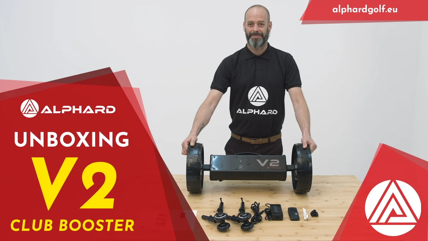 Presenter demonstrating the Alphard Golf V2 Club Booster